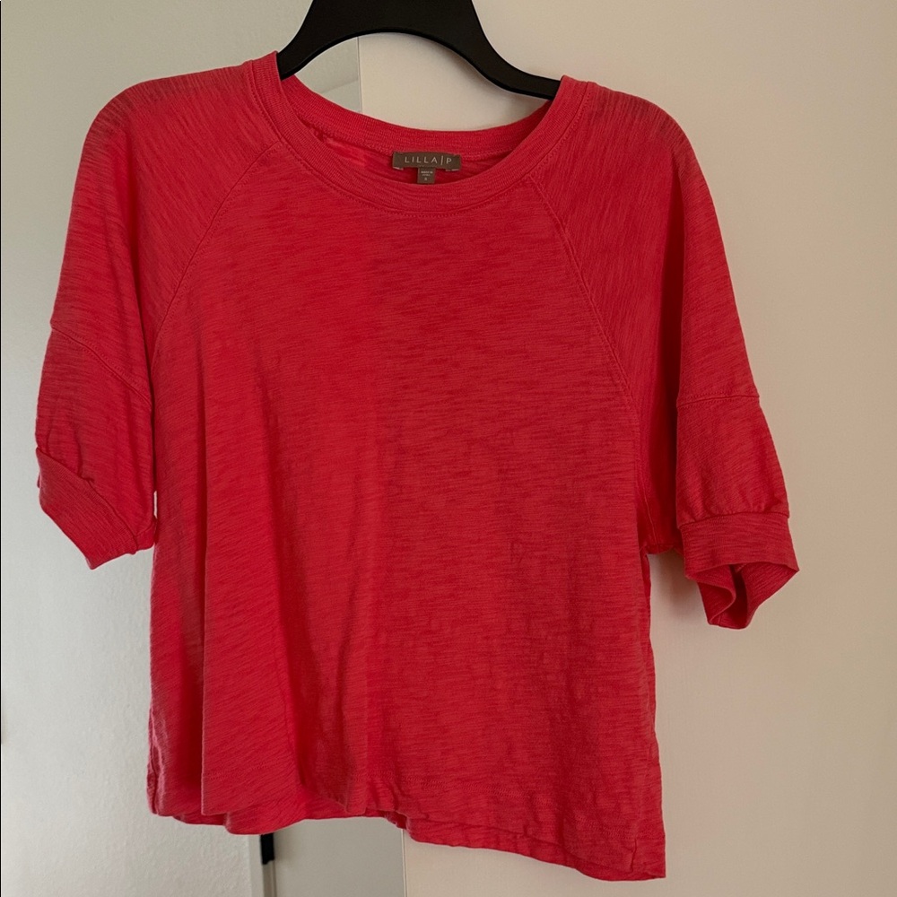 Lilla P Coral-Pink Short Sleeve Tee Size Small